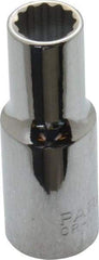 Paramount - 3/8" Drive, Deep Hand Socket - 12 Points, 1-15/16" OAL, Steel, Chrome Finish - All Tool & Supply