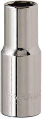 Paramount - 3/8", 3/8" Drive, Deep Hand Socket - 6 Points, 1-15/16" OAL, Steel, Chrome Finish - All Tool & Supply