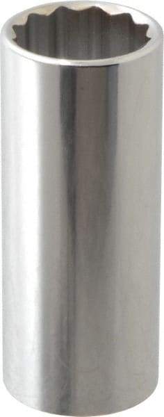 Paramount - 3/8" Drive, Deep Hand Socket - 12 Points, 2-1/2" OAL, Steel, Chrome Finish - All Tool & Supply