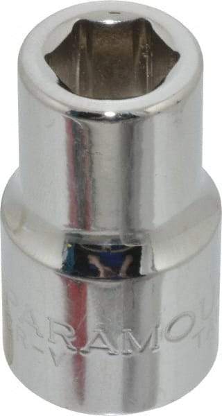 Paramount - 7/16", 1/2" Drive, Standard Hand Socket - 6 Points, 1-1/2" OAL, Steel, Chrome Finish - All Tool & Supply