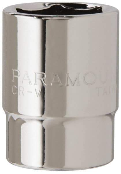 Paramount - 13/16", 1/2" Drive, Standard Hand Socket - 6 Points, 1-1/2" OAL, Steel, Chrome Finish - All Tool & Supply