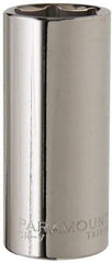 Paramount - 1/2" Drive, Deep Hand Socket - 6 Points, 3-3/32" OAL, Steel, Chrome Finish - All Tool & Supply