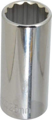 Paramount - 1/2" Drive, Deep Hand Socket - 12 Points, 3-3/32" OAL, Steel, Chrome Finish - All Tool & Supply