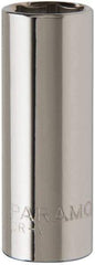 Paramount - 3/8" Drive, Deep Hand Socket - 6 Points, 1-15/16" OAL, Steel, Chrome Finish - All Tool & Supply