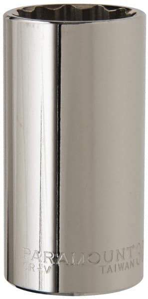 Paramount - 1/2" Drive, Deep Hand Socket - 12 Points, 3-1/4" OAL, Steel, Chrome Finish - All Tool & Supply