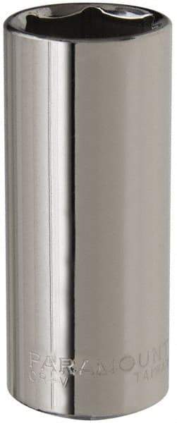 Paramount - 3/8" Drive, Deep Hand Socket - 6 Points, 2-1/2" OAL, Steel, Chrome Finish - All Tool & Supply