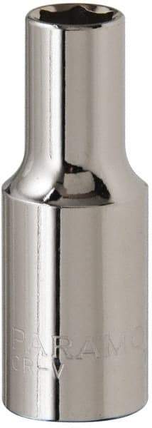 Paramount - 3/8" Drive, Deep Hand Socket - 6 Points, 1-15/16" OAL, Steel, Chrome Finish - All Tool & Supply