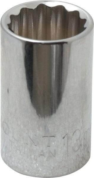 Paramount - 3/8" Drive, Standard Hand Socket - 12 Points, 1-3/16" OAL, Steel, Chrome Finish - All Tool & Supply