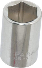 Paramount - 9/16", 3/8" Drive, Standard Hand Socket - 6 Points, 1-3/16" OAL, Steel, Chrome Finish - All Tool & Supply