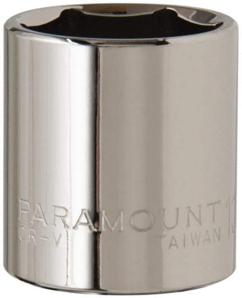 Paramount - 13/16", 3/8" Drive, Standard Hand Socket - 6 Points, 1-3/16" OAL, Steel, Chrome Finish - All Tool & Supply