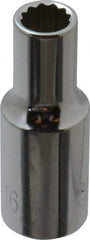 Paramount - 5/16", 3/8" Drive, Deep Hand Socket - 12 Points, 1-15/16" OAL, Steel, Chrome Finish - All Tool & Supply