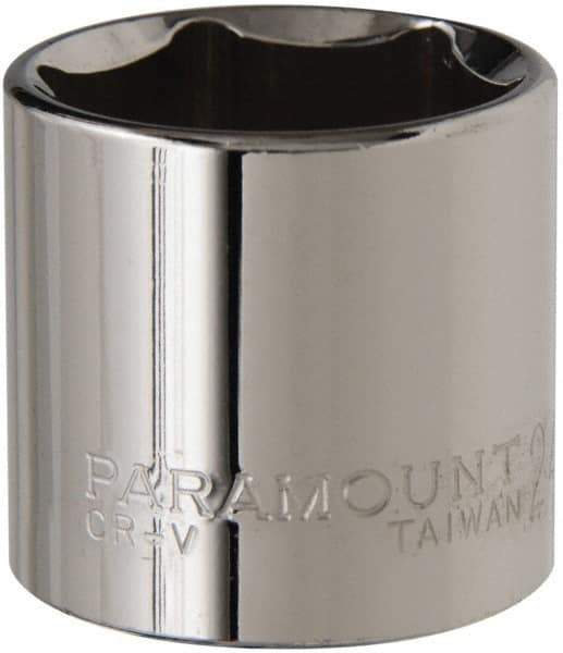 Paramount - 3/8" Drive, Standard Hand Socket - 6 Points, 1-3/16" OAL, Steel, Chrome Finish - All Tool & Supply