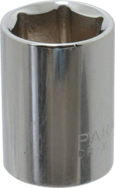 Paramount - 3/8" Drive, Standard Hand Socket - 6 Points, 1-3/16" OAL, Steel, Chrome Finish - All Tool & Supply