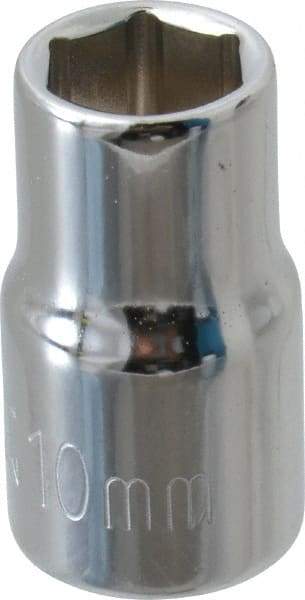 Paramount - 3/8" Drive, Standard Hand Socket - 6 Points, 1-3/16" OAL, Steel, Chrome Finish - All Tool & Supply