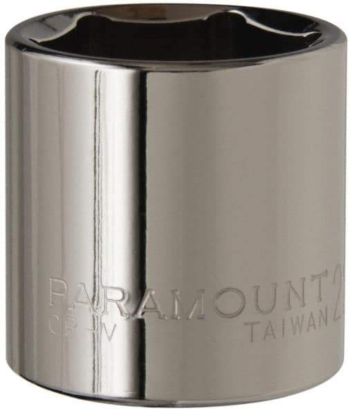 Paramount - 3/8" Drive, Standard Hand Socket - 6 Points, 1-3/16" OAL, Steel, Chrome Finish - All Tool & Supply