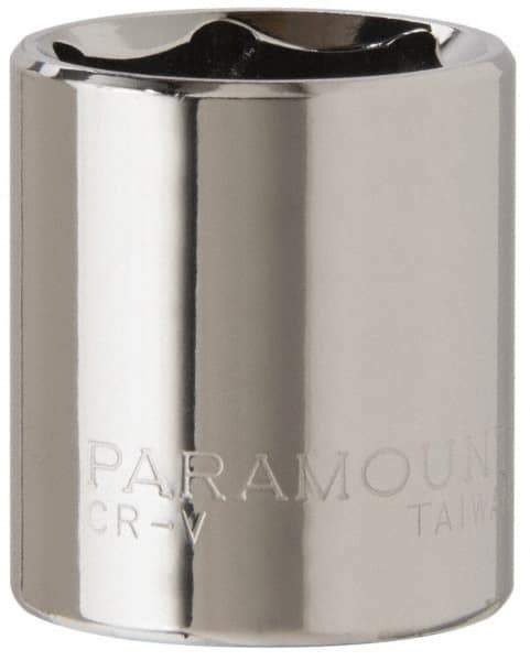 Paramount - 3/8" Drive, Standard Hand Socket - 6 Points, 1-3/16" OAL, Steel, Chrome Finish - All Tool & Supply