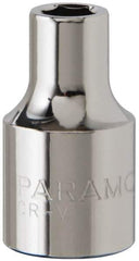 Paramount - 3/8" Drive, Standard Hand Socket - 6 Points, 1-15/16" OAL, Steel, Chrome Finish - All Tool & Supply