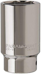 Paramount - 1-1/2", 3/4" Drive, Deep Hand Socket - 6 Points, 3-1/2" OAL, Steel, Chrome Finish - All Tool & Supply