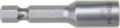 Irwin - 1/4" Magnetic Nutsetter - 1/4" Hex Drive, 4" OAL - All Tool & Supply