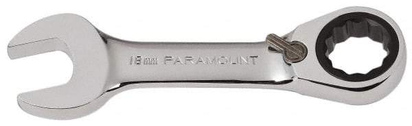 Paramount - 18mm 12 Point Combination Wrench - 15° Head Angle, 5-5/32" OAL, Chrome Vanadium Steel, Polished Finish - All Tool & Supply