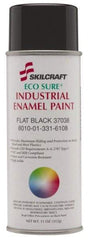 Ability One - Gray, Flat, Enamel Spray Paint - 8 to 10 Sq Ft per Can, 11 oz Container - All Tool & Supply