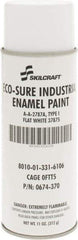 Ability One - White, Flat, Enamel Spray Paint - 8 to 10 Sq Ft per Can, 11 oz Container - All Tool & Supply