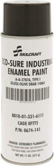 Ability One - Olive Drab, Gloss, Enamel Spray Paint - 8 to 10 Sq Ft per Can, 11 oz Container - All Tool & Supply