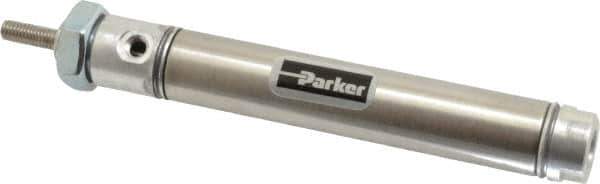 Parker - 2" Stroke x 9/16" Bore Double Acting Air Cylinder - 10-32 Port, 10-32 Rod Thread, 250 Max psi, 14 to 140°F - All Tool & Supply