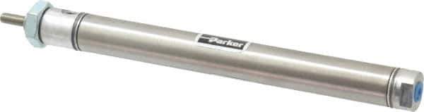 Parker - 4" Stroke x 9/16" Bore Double Acting Air Cylinder - 10-32 Port, 10-32 Rod Thread, 250 Max psi, 14 to 140°F - All Tool & Supply