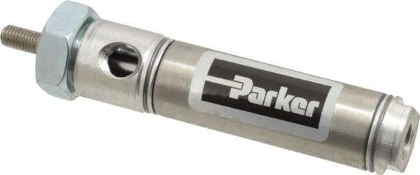 Parker - 1" Stroke x 3/4" Bore Double Acting Air Cylinder - 1/8 Port, 1/4-28 Rod Thread, 250 Max psi, 14 to 140°F - All Tool & Supply