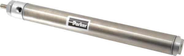 Parker - 8" Stroke x 1-1/16" Bore Double Acting Air Cylinder - 1/8 Port, 5/16-24 Rod Thread, 250 Max psi, 14 to 140°F - All Tool & Supply