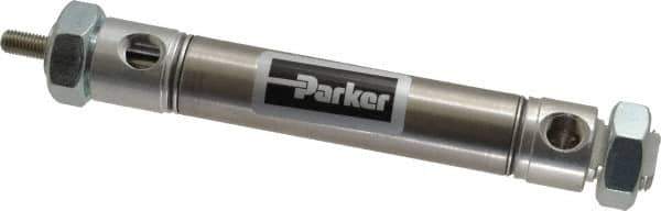 Parker - 2" Stroke x 3/4" Bore Double Acting Air Cylinder - 1/8 Port, 1/4-28 Rod Thread, 250 Max psi, 14 to 140°F - All Tool & Supply