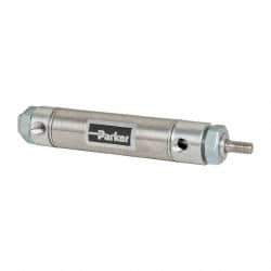 Parker - 2" Stroke x 1-1/16" Bore Double Acting Air Cylinder - 1/8 Port, 5/16-24 Rod Thread, 250 Max psi, 14 to 140°F - All Tool & Supply