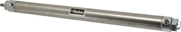 Parker - 12" Stroke x 1-1/16" Bore Double Acting Air Cylinder - 1/8 Port, 5/16-24 Rod Thread, 250 Max psi, 14 to 140°F - All Tool & Supply