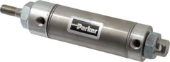 Parker - 2" Stroke x 1-1/2" Bore Double Acting Air Cylinder - 1/8 Port, 7/16-20 Rod Thread, 250 Max psi, 14 to 140°F - All Tool & Supply