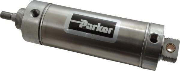 Parker - 4" Stroke x 2-1/2" Bore Double Acting Air Cylinder - 1/4 Port, 1/2-20 Rod Thread, 250 Max psi, 14 to 140°F - All Tool & Supply