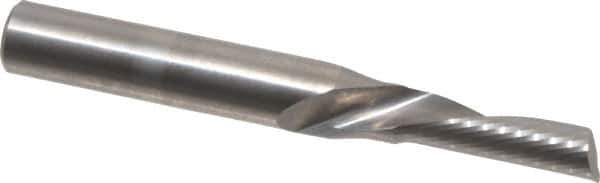 Onsrud - 3/16" Cutting Diam x 5/8" Length of Cut, 1 Flute, Downcut Spiral Router Bit - Uncoated, Right Hand Cut, Solid Carbide, 2" OAL x 1/4" Shank Diam, Single Edge, 22° Helix Angle - All Tool & Supply