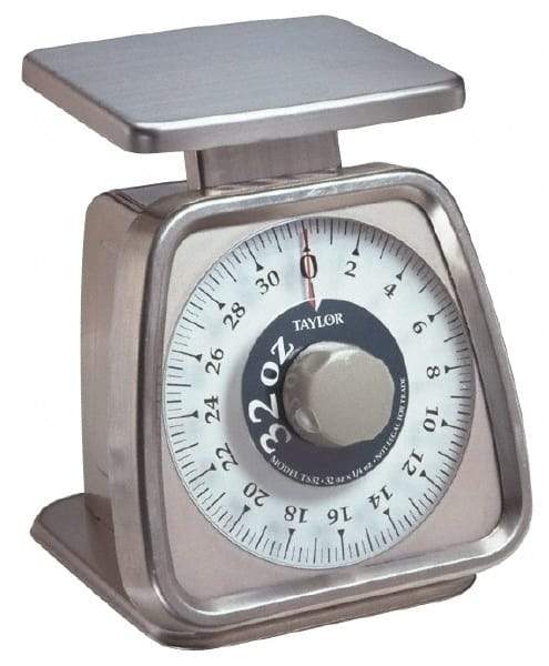 Taylor - 2 Lb. Capacity, Analog Dial Portion Control Scale - 1/4 oz. Graduation, 6 x 5" Platform - All Tool & Supply