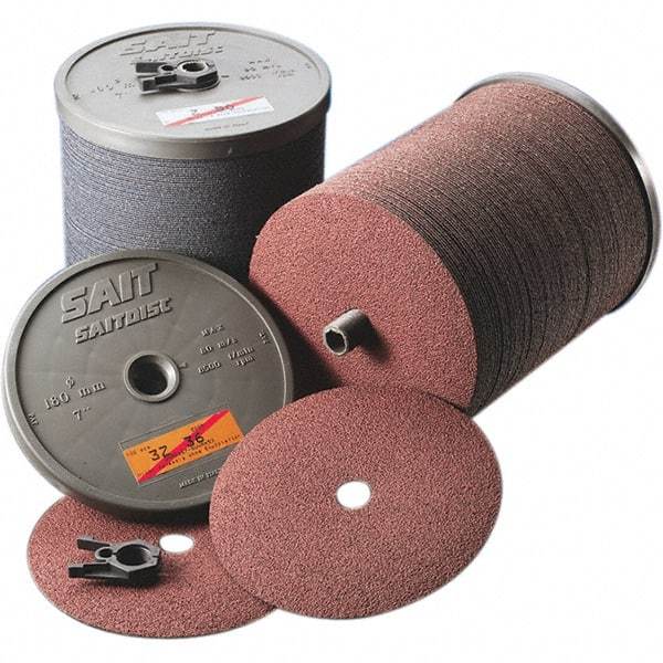 Sait - 4-1/2" Diam 7/8" Hole 36 Grit Fiber Disc - Very Coarse Grade, Zirconia Alumina, Series 3Z - All Tool & Supply