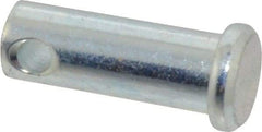 Made in USA - 3/8" Pin Diam, 1" OAL, Standard Clevis Pin - 5/32" Hole, 27/32" Usable Length, Zinc-Plated Steel - All Tool & Supply