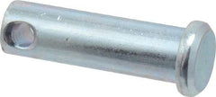 Made in USA - 3/8" Pin Diam, 1-1/4" OAL, Standard Clevis Pin - 5/32" Hole, 1-3/32" Usable Length, Zinc-Plated Steel - All Tool & Supply