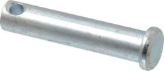 Made in USA - 3/8" Pin Diam, 1-3/4" OAL, Standard Clevis Pin - 5/32" Hole, 1-19/32" Usable Length, Zinc-Plated Steel - All Tool & Supply