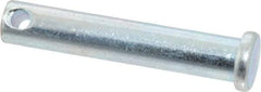 Made in USA - 3/8" Pin Diam, 2" OAL, Standard Clevis Pin - 5/32" Hole, 1-27/32" Usable Length, Zinc-Plated Steel - All Tool & Supply