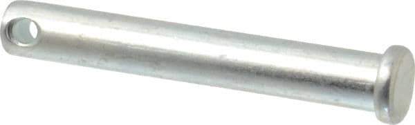 Made in USA - 3/8" Pin Diam, 2-1/2" OAL, Standard Clevis Pin - 5/32" Hole, 2-11/32" Usable Length, Zinc-Plated Steel - All Tool & Supply