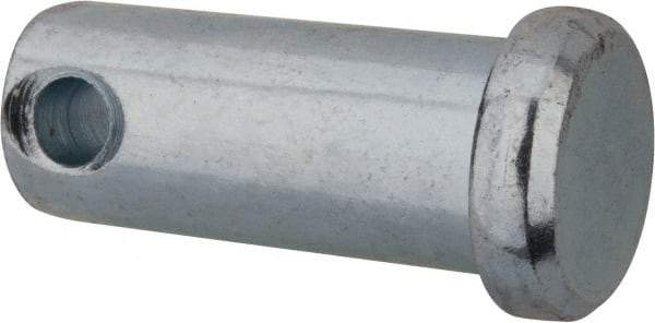 Made in USA - 7/16" Pin Diam, 1" OAL, Standard Clevis Pin - 5/32" Hole, 27/32" Usable Length, Zinc-Plated Steel - All Tool & Supply