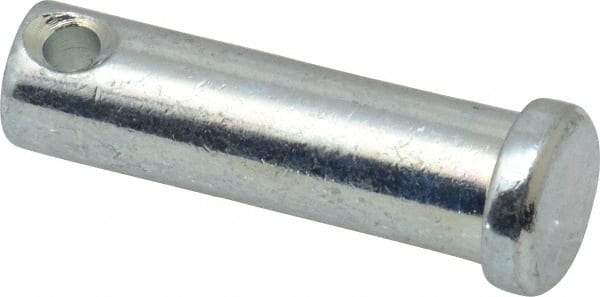 Made in USA - 7/16" Pin Diam, 1-1/2" OAL, Standard Clevis Pin - 5/32" Hole, 1-11/32" Usable Length, Zinc-Plated Steel - All Tool & Supply