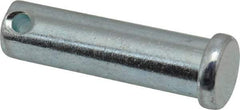 Made in USA - 1/2" Pin Diam, 1-3/4" OAL, Standard Clevis Pin - 5/32" Hole, 1-19/32" Usable Length, Zinc-Plated Steel - All Tool & Supply