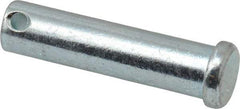 Made in USA - 1/2" Pin Diam, 2" OAL, Standard Clevis Pin - 5/32" Hole, 1-27/32" Usable Length, Zinc-Plated Steel - All Tool & Supply