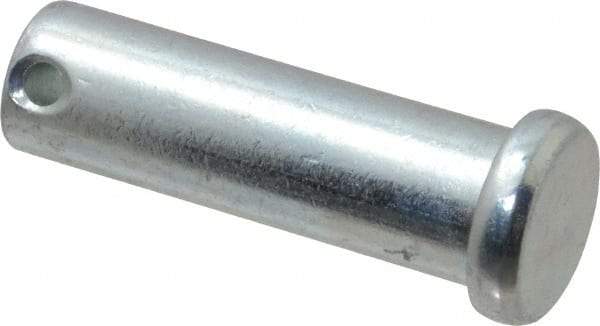 Made in USA - 5/8" Pin Diam, 2" OAL, Standard Clevis Pin - 5/32" Hole, 1-27/32" Usable Length, Zinc-Plated Steel - All Tool & Supply