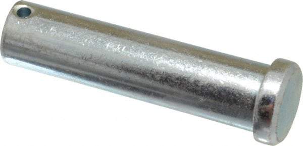 Made in USA - 3/4" Pin Diam, 3" OAL, Standard Clevis Pin - 5/32" Hole, 2-27/32" Usable Length, Zinc-Plated Steel - All Tool & Supply